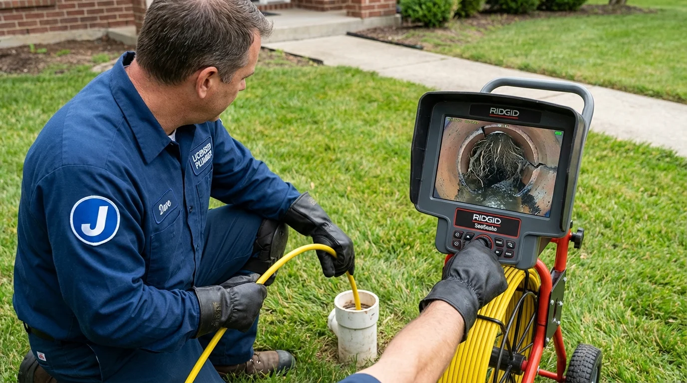 Sewer camera inspection being performed by Johns Plumbing LLC in Lincoln